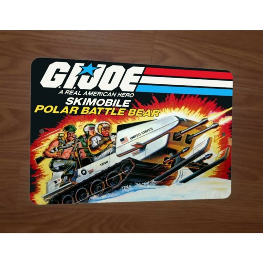 GI Joe Polar Battle Bear Skimobile Sled Artwork 8x12 Metal Wall Sign
